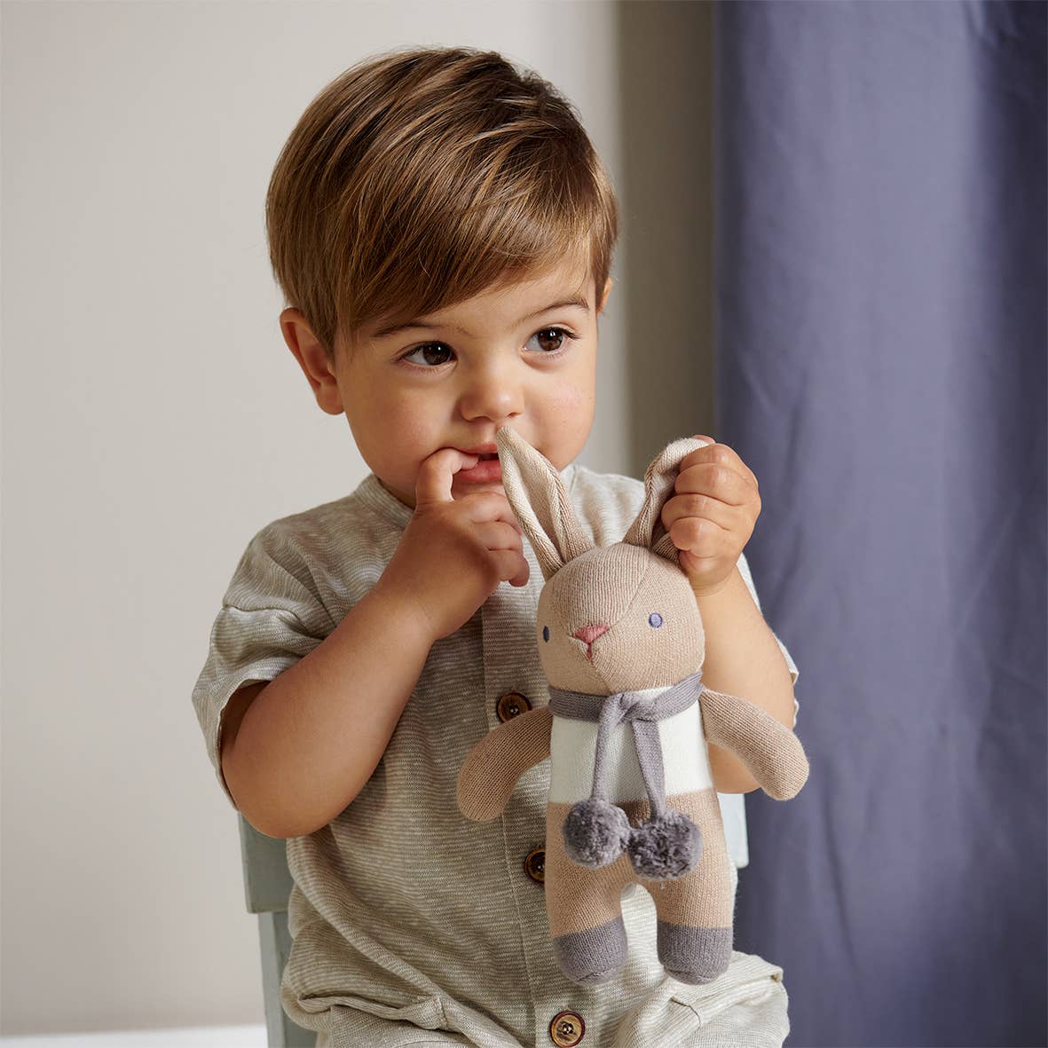 Threadbear Designs Little Bunny Baby Gift Set in Taupe