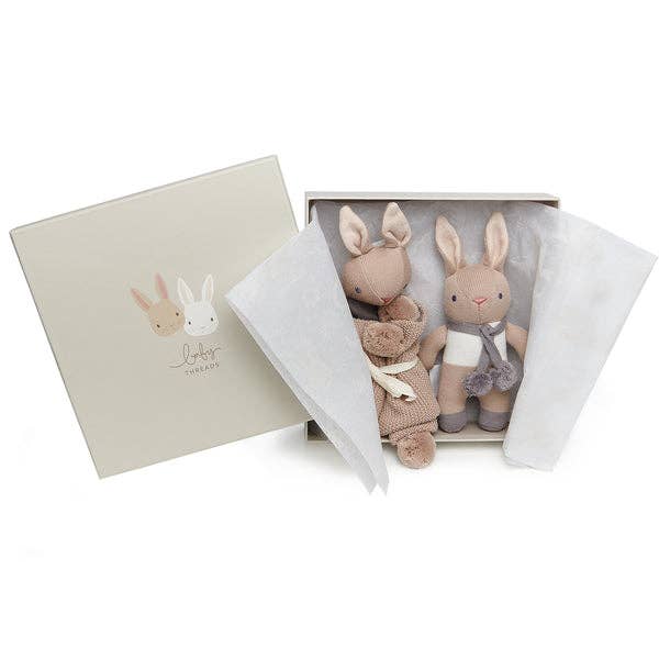 Threadbear Designs Little Bunny Baby Gift Set in Taupe