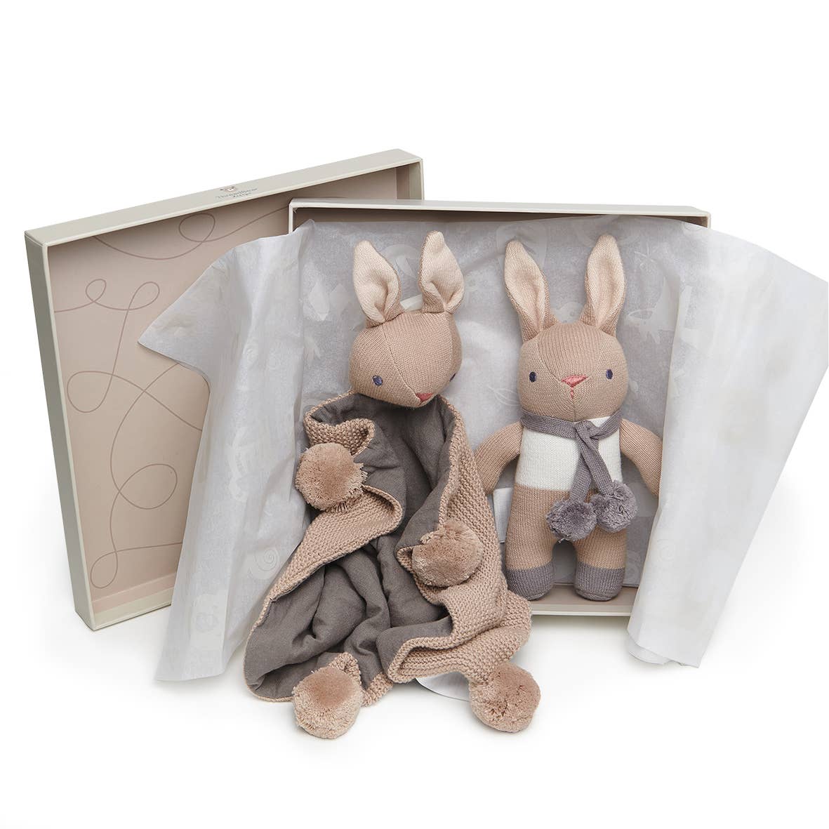 Threadbear Designs Little Bunny Baby Gift Set in Taupe